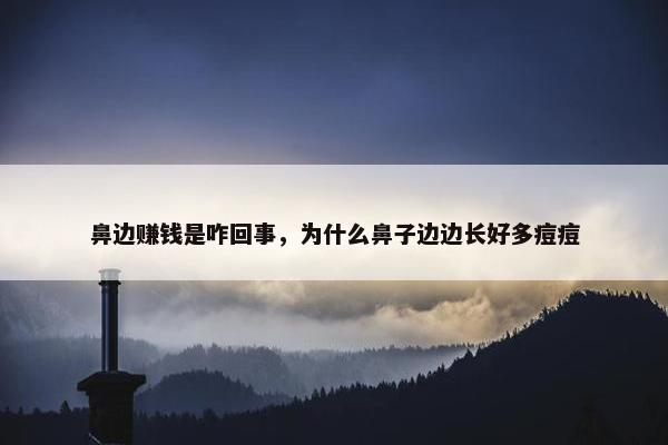 鼻边赚钱是咋回事，为什么鼻子边边长好多痘痘