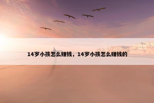 14岁小孩怎么赚钱，14岁小孩怎么赚钱的