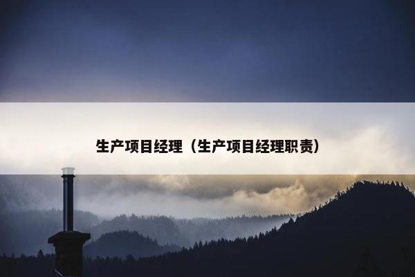 生产项目经理（生产项目经理职责）