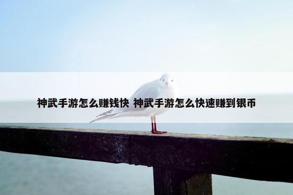 神武手游怎么赚钱快 神武手游怎么快速赚到银币