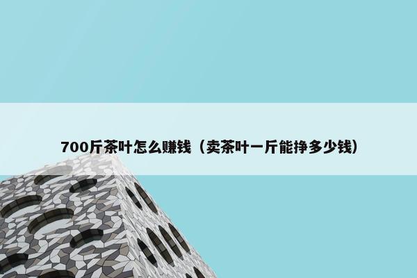 700斤茶叶怎么赚钱（卖茶叶一斤能挣多少钱）