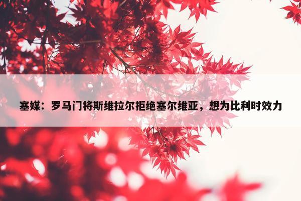 塞媒：罗马门将斯维拉尔拒绝塞尔维亚，想为比利时效力