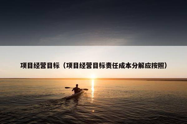 项目经营目标（项目经营目标责任成本分解应按照）