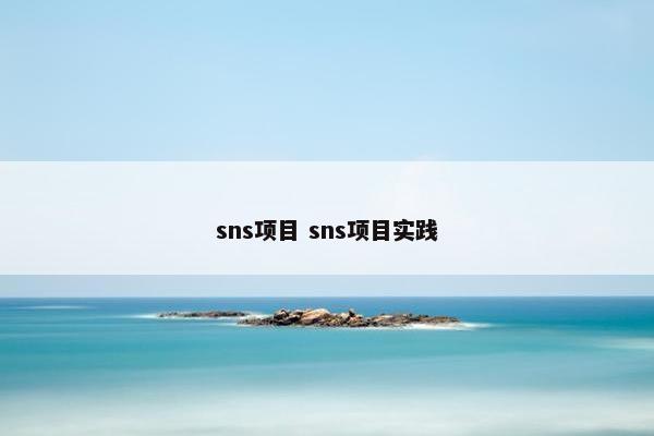 sns项目 sns项目实践