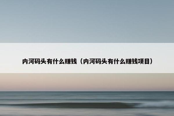 内河码头有什么赚钱（内河码头有什么赚钱项目）