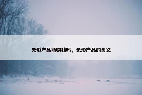 无形产品能赚钱吗，无形产品的含义