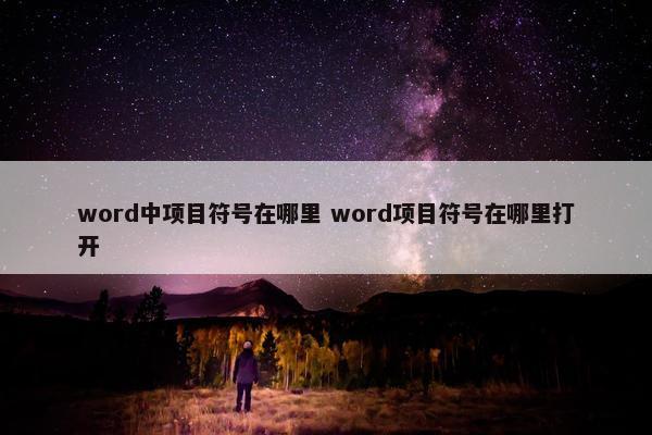 word中项目符号在哪里 word项目符号在哪里打开