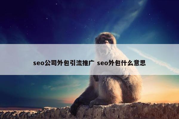 seo公司外包引流推广 seo外包什么意思