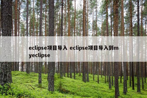 eclipse项目导入 eclipse项目导入到myeclipse