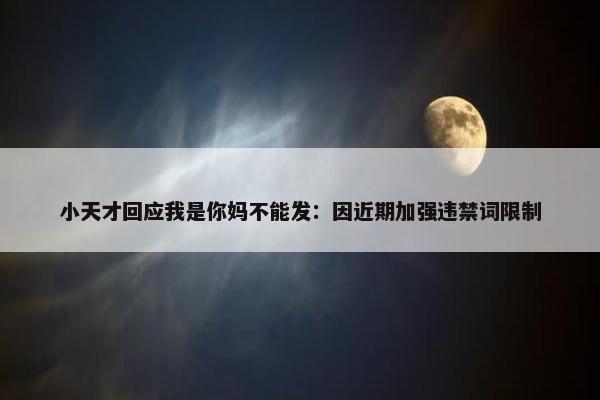 小天才回应我是你妈不能发：因近期加强违禁词限制