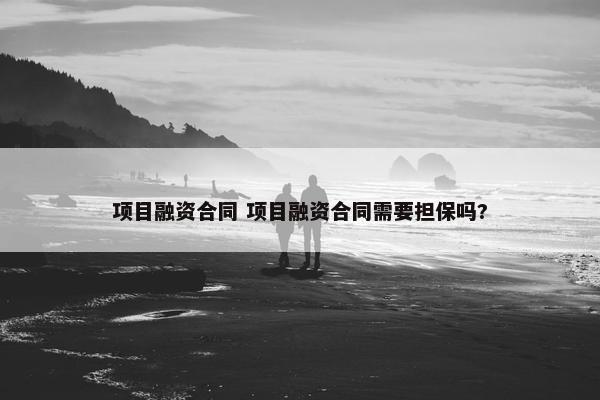 项目融资合同 项目融资合同需要担保吗?