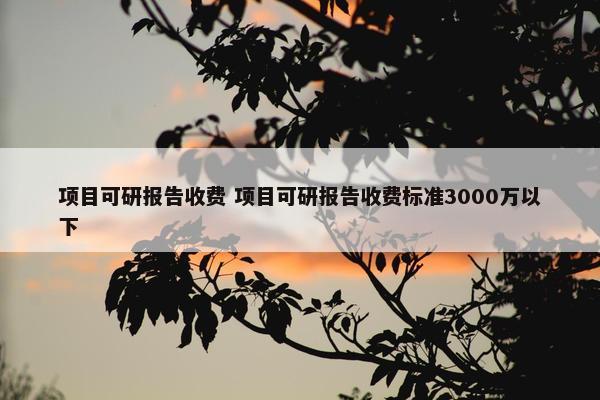 项目可研报告收费 项目可研报告收费标准3000万以下