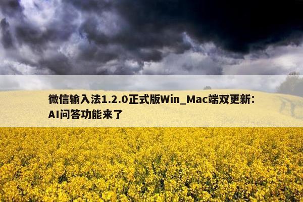 微信输入法1.2.0正式版Win_Mac端双更新：AI问答功能来了