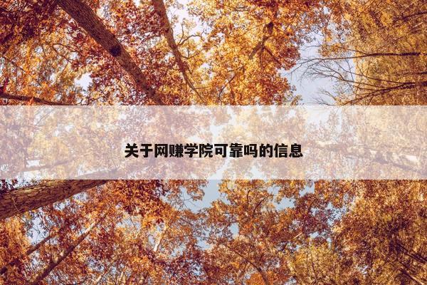 关于网赚学院可靠吗的信息