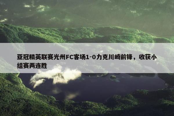 亚冠精英联赛光州FC客场1-0力克川崎前锋，收获小组赛两连胜