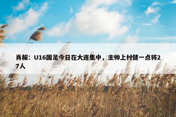 肖赧：U16国足今日在大连集中，主帅上村健一点将27人